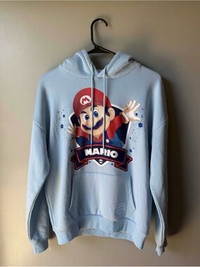 Super Mario Galaxy Movie Graphic Hoodie Blue Size Medium